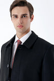Felt Barber Collar Quilted-Lined Comfort Fit Classic Overcoat 1005235152