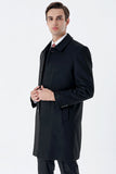 Felt Barber Collar Quilted-Lined Comfort Fit Classic Overcoat 1005235152