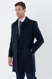 Felt Barber Collar Quilted-Lined Comfort Fit Classic Overcoat 1005235152