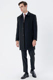 Felt Barber Collar Quilted-Lined Comfort Fit Classic Overcoat 1005235152