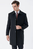 Felt Barber Collar Quilted-Lined Comfort Fit Classic Overcoat 1005235152