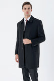 Felt Barber Collar Quilted-Lined Comfort Fit Classic Overcoat 1005235152