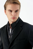 Felt Notch Lapel Quilted-Lined Slim Fit Classic Long Coat 1008235167