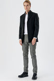 Felt Notch Lapel Quilted-Lined Slim Fit Classic Long Coat 1008235167