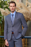 Self-Patterned Mono Collar Fully Lined Elastic 6 Drop Slim Fit Suit 1001250168