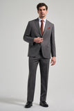 Gray Self-Patterned Notch Lapel Full-Lined Stretch 4 Drop Comfort Fit Suit 1001250169