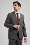 Gray Self-Patterned Notch Lapel Full-Lined Stretch 4 Drop Comfort Fit Suit 1001250169
