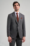 Gray Self-Patterned Notch Lapel Full-Lined Stretch 4 Drop Comfort Fit Suit 1001250169