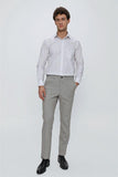 Linen-Blend Side Pocket Elastic Waist Comfort Fit Classic Pants 1003230150