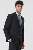 Black Peak Lapel Lined 6 Drop Comfort Fit Classic Suit 1001230153