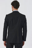 Black Peak Lapel Lined 6 Drop Comfort Fit Classic Suit 1001230153