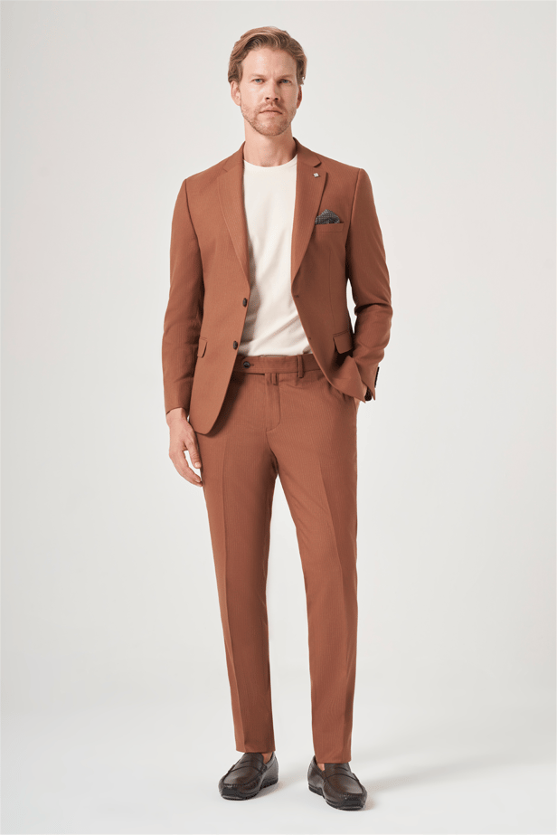 IMZA Men's Striped Slim Fit Classic Suit – 1001260901