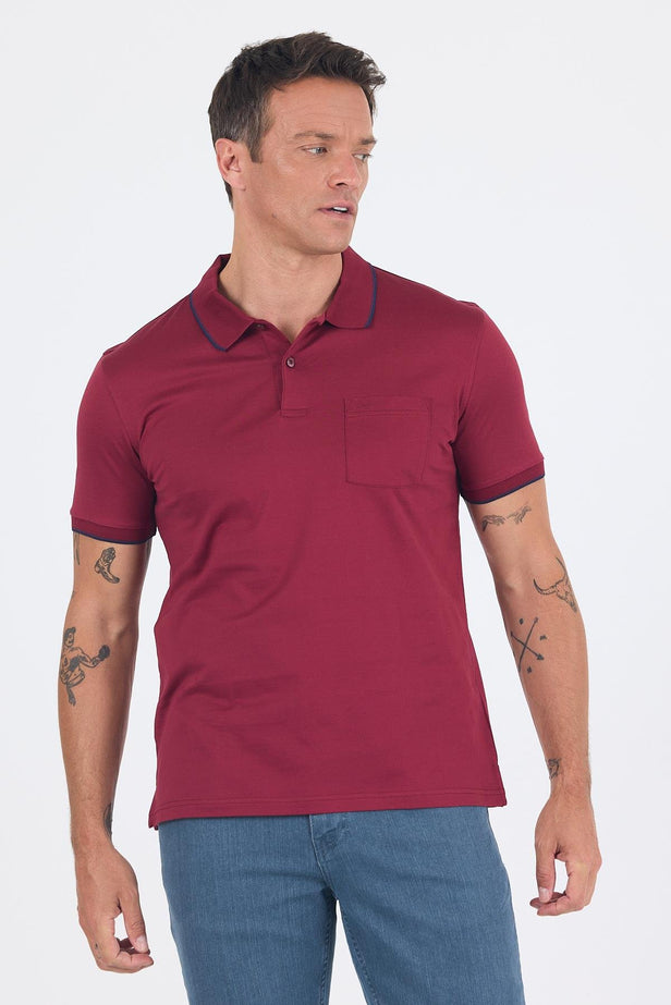 Short Sleeve Plain Supreme Polo Collar Pocketed 100% Cotton Comfort Fit T-Shirt 1011250189