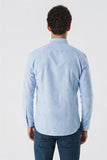 Lilac White Convertible Sleeve Smart Collar Pocketless Slim Fit Shirt 1004250229