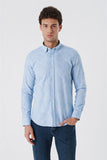 Lilac White Convertible Sleeve Smart Collar Pocketless Slim Fit Shirt 1004250229