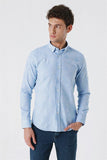 Lilac White Convertible Sleeve Smart Collar Pocketless Slim Fit Shirt 1004250229