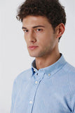 Lilac White Convertible Sleeve Smart Collar Pocketless Slim Fit Shirt 1004250229