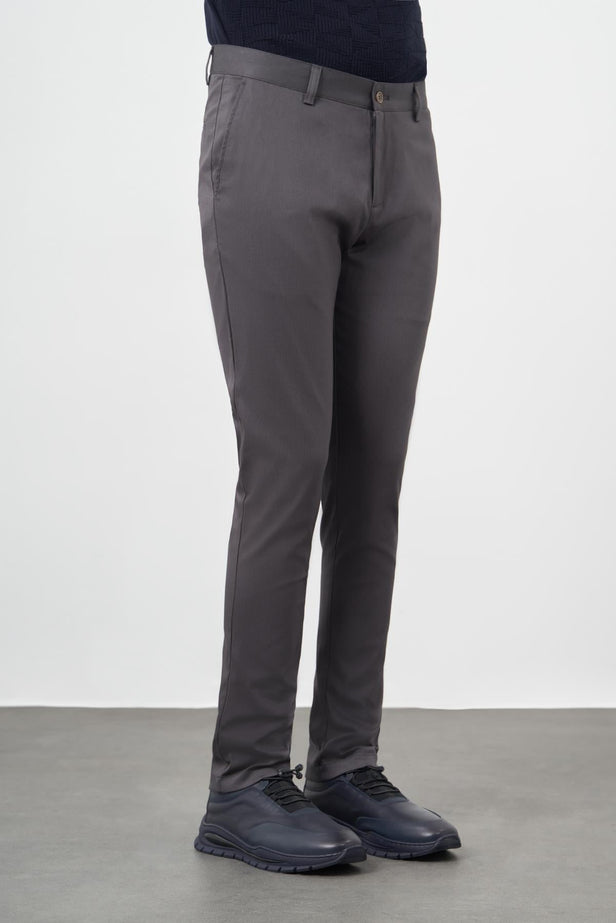 Cotton Side Pocket Casual Slim Fit Chino Trousers 1003245163