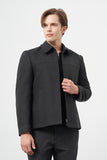Dark Gray Felt Baby Collar Full-Lined Slim Fit Classic Coat 1007245121