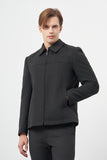 Dark Gray Felt Baby Collar Full-Lined Slim Fit Classic Coat 1007245121