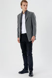 Felt Notch Lapel Quilted-Lined Slim Fit Classic Long Coat 1008235167