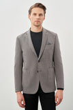 Houndstooth Pattern Knitted Mono Collar 2 Button 6 Drop Slim Fit Classic Jacket (Model 1002245166)