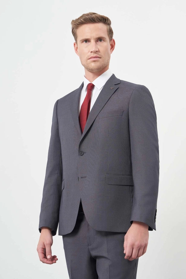 IMZA Men's Self-Patterned Comfort Fit Classic Suit – 1001245169