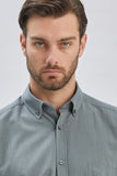 Short Sleeve Pocket Piping Comfort Fit Cotton Shirt 1004240219