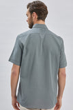 Short Sleeve Pocket Piping Comfort Fit Cotton Shirt 1004240219