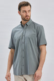 Short Sleeve Pocket Piping Comfort Fit Cotton Shirt 1004240219