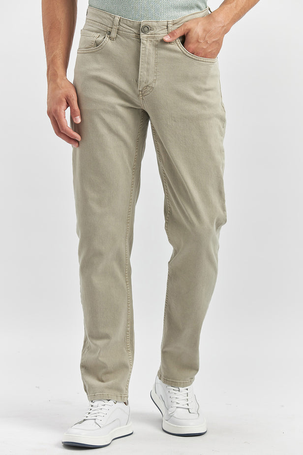 Cotton Five Pocket Casual Slim Fit Trousers 1003240319