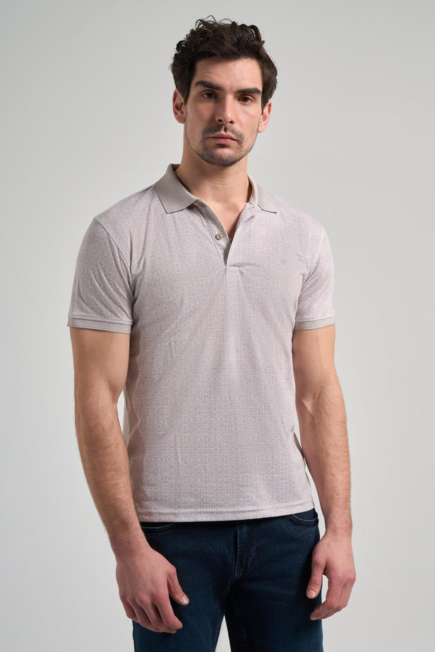 Slim Fit Short Sleeve Printed Piqué Polo Collar T-Shirt (Model 1011250150)