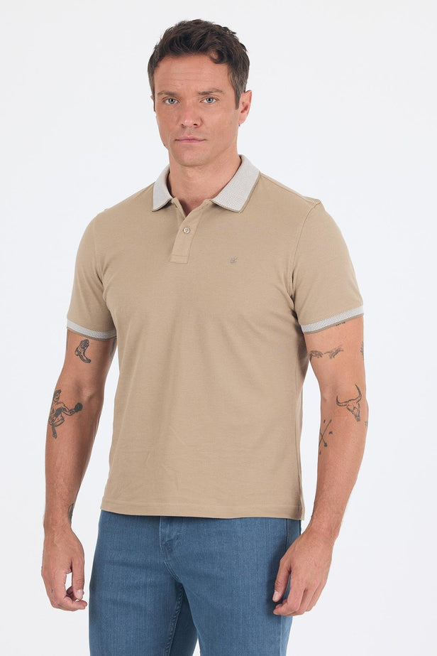 Polo Collar Short Sleeve Slim Fit 100% Cotton Piqué T-Shirt (Model 1011250182)