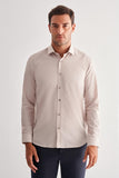 Half-Italian Collar Long Sleeve Slim Fit Cotton Shirt 1004255180
