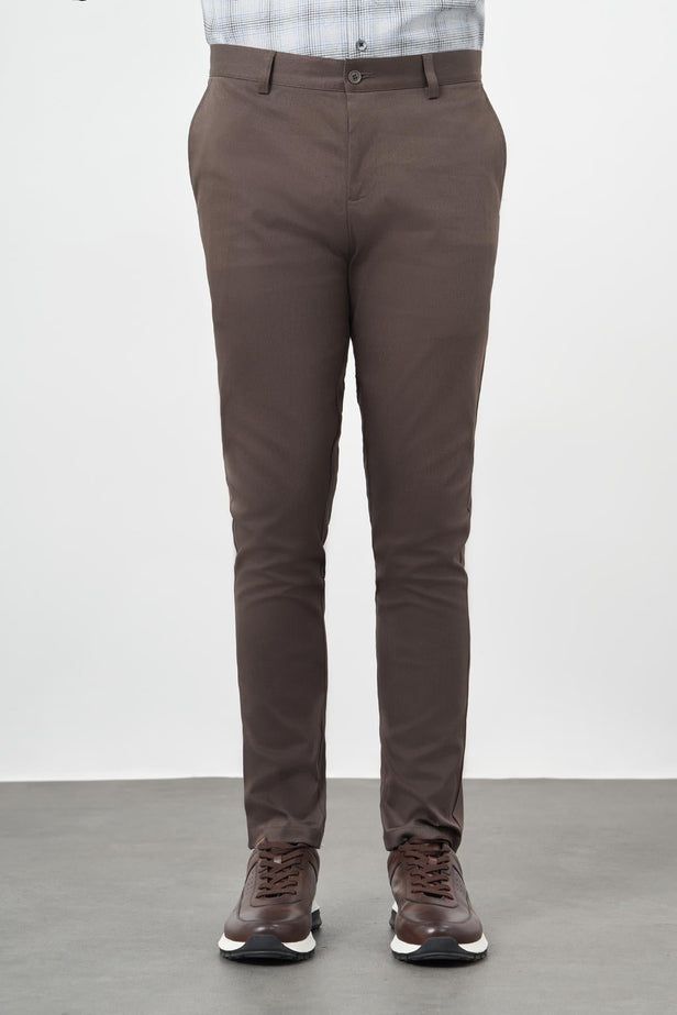 Cotton Side Pocket Casual Slim Fit Chino Trousers 1003245163