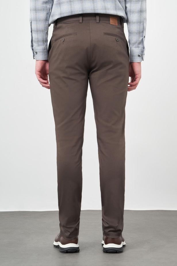 Cotton Side Pocket Casual Slim Fit Chino Trousers 1003245163