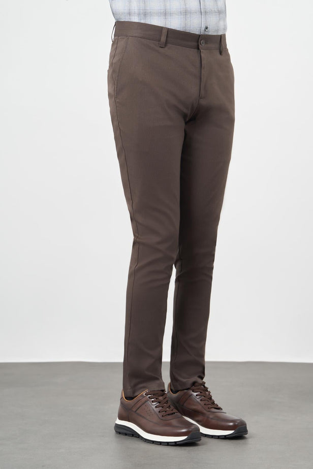 Cotton Side Pocket Casual Slim Fit Chino Trousers 1003245163