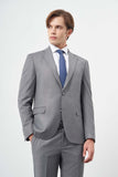 Solid Gabardine Notch Lapel 6 Drop Comfort Fit Classic Suit 1001245171