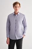 Half-Italian Collar Long Sleeve Slim Fit Cotton Shirt 1004255180