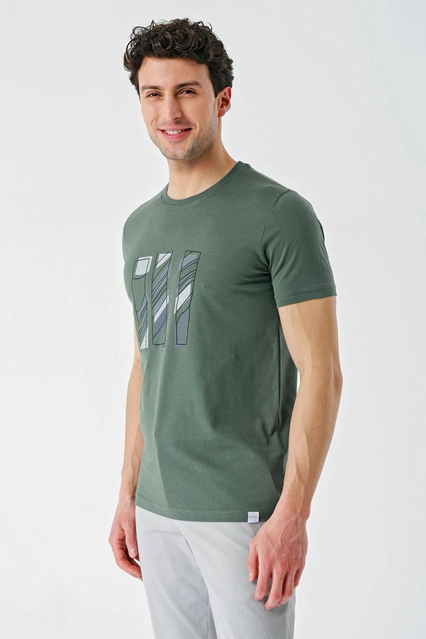 IMZA Men's Printed 100% Cotton Slim Fit Casual T-Shirt – 1011240165