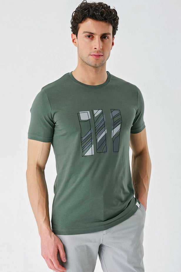 IMZA Men's Printed 100% Cotton Slim Fit Casual T-Shirt – 1011240165