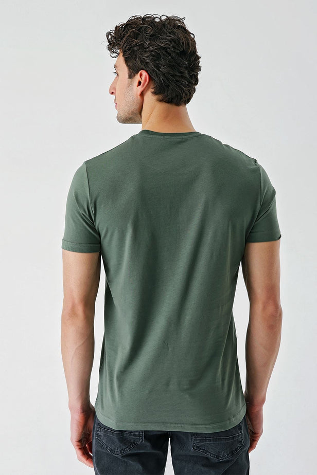 Short Sleeve Printed Crew Neck Slim Fit Cotton T-Shirt 1011240169