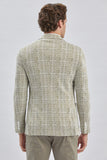 Khaki Checked Notch Lapel 2 Button 6 Drop Slim Fit Blazer 1002240158