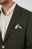 Khaki Textured Notch Lapel Stretch 6 Drop Slim Fit Casual Blazer 1002250126