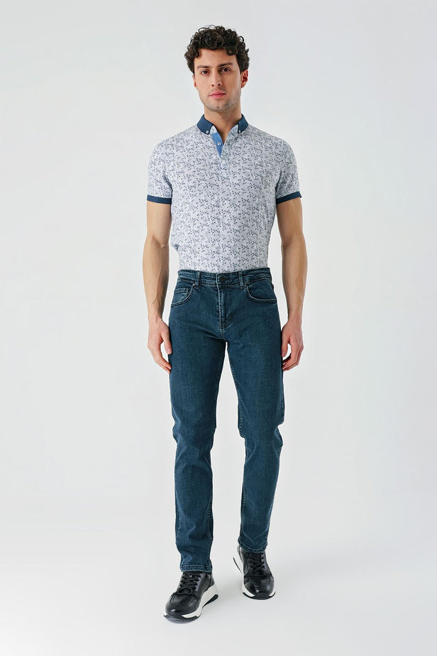 Gabardine Cotton 5 Pocket Slim Fit Casual Denim Pants 1023240150
