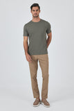 Short Sleeve Crew Neck Pocketless Cotton Casual Slim Fit T-Shirt 1011250165