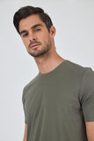 Short Sleeve Crew Neck Pocketless Cotton Casual Slim Fit T-Shirt 1011250165
