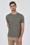 Short Sleeve Crew Neck Pocketless Cotton Casual Slim Fit T-Shirt 1011250165