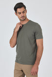 Short Sleeve Crew Neck Pocketless Cotton Casual Slim Fit T-Shirt 1011250165