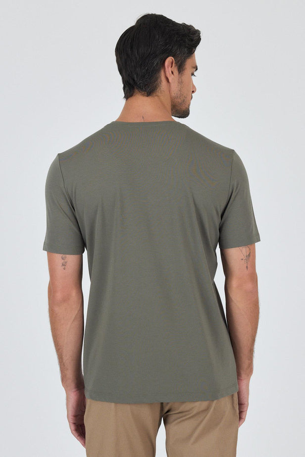 Short Sleeve Crew Neck Pocketless Cotton Casual Slim Fit T-Shirt 1011250165